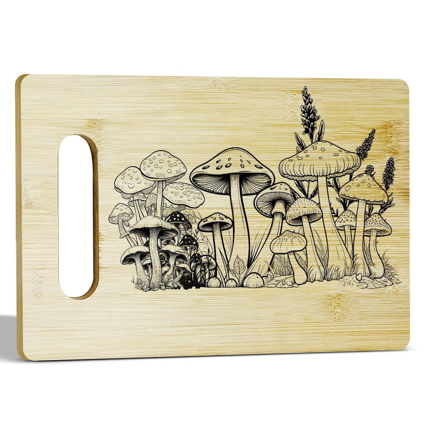 Mushroom Motif Bamboo Board - Ideal Gift for Home Chefs